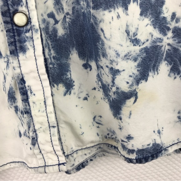 MOSSIMO SUPPLY CO. Boyfriend Fit Bleached Long Sleeve Button Down w/Snaps XL - Picture 5 of 9